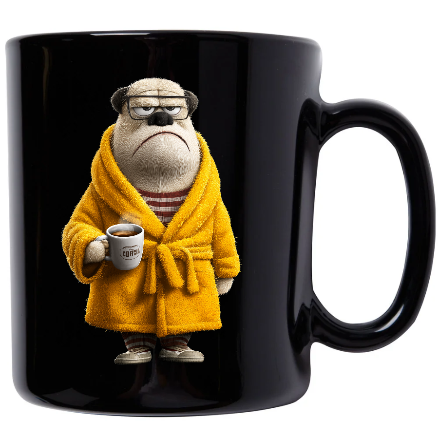 Grumpy Morning Dog Mug – Black