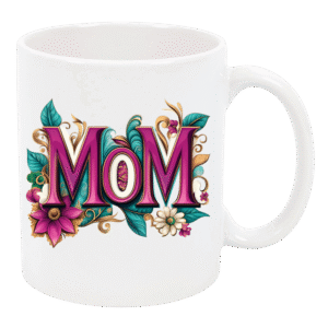 Mom Pink & Teal White Mug