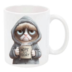 “Nope, Not Today” Grumpy Cat Mug – White